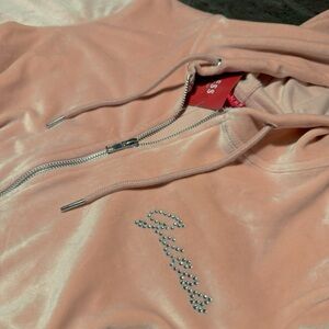 Velvet Peach Jumpsuit Sweatshirt